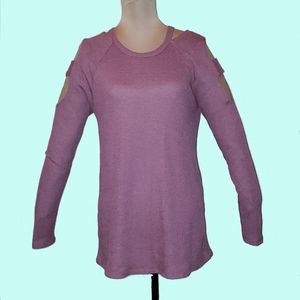 Fantastic Fawn Long Sleeve Cold Shoulder Thermal Tunic Top